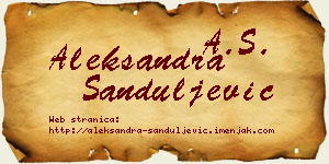 Aleksandra Sanduljević vizit kartica